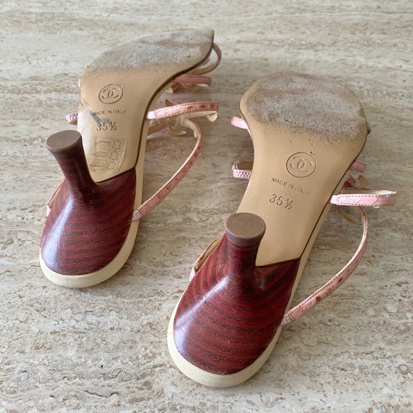 Vintage Chanel Rosebud Sandal Kitten Heels - Picture 12 of 13